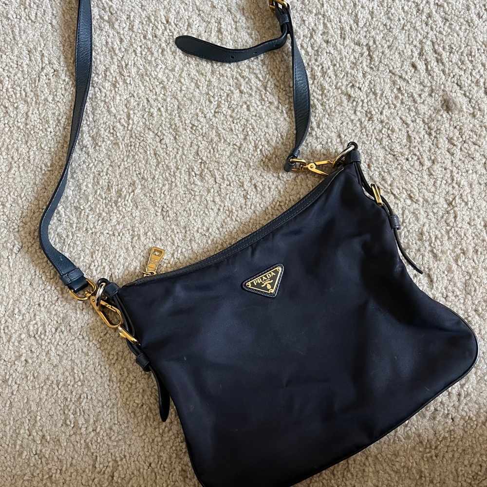 Prada Tessuto Nylon Navy Blue Shoulder Bag
